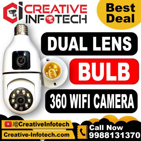 Dual Lens Bulb 360 WIFI camera 2MP