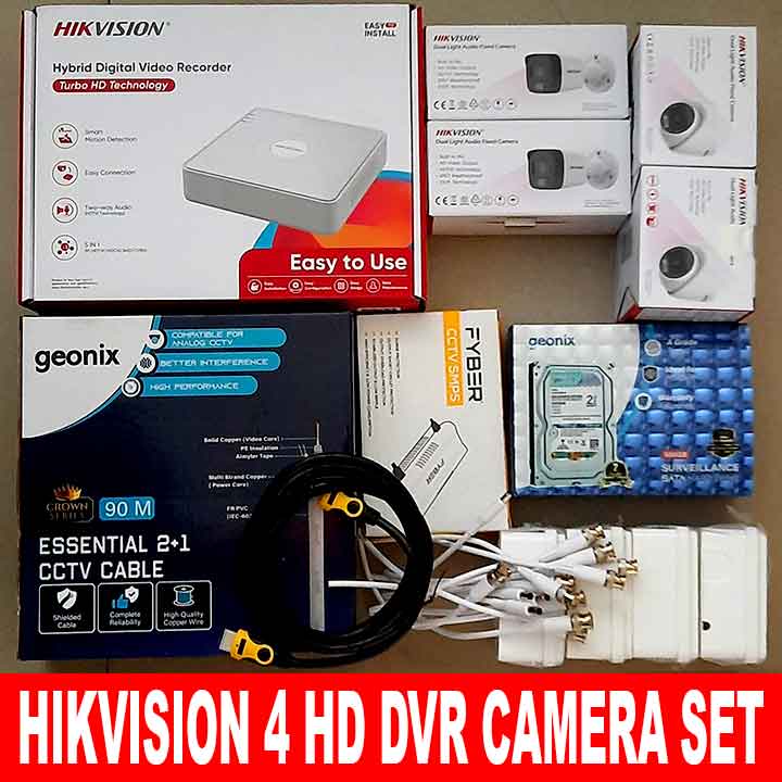 HIKVISION 2mp Night Color 4 DVR Camera Set