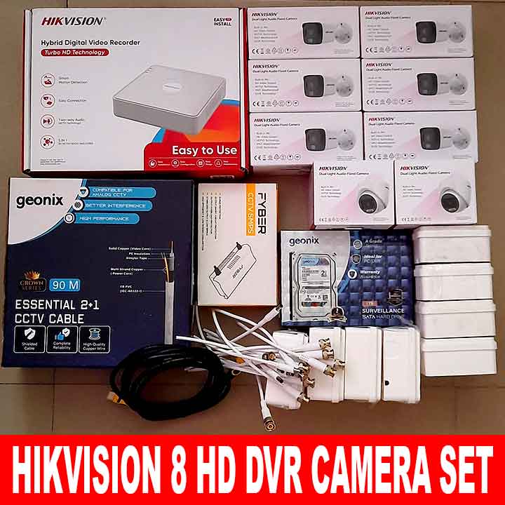 HIKVISION 2mp Night Color 8 DVR Camera Set